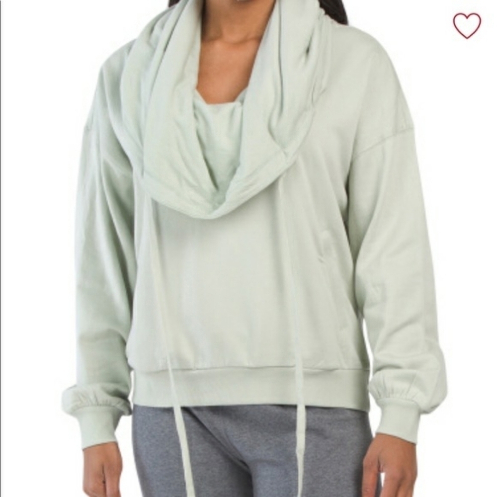 Young Fabulous and Broke Sage Green Oversized Cowl Neck Hoodie
